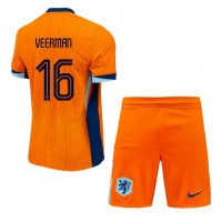 Netherlands Joey Veerman #16 Replica Home Minikit Euro 2024 Short Sleeve (+ pants)